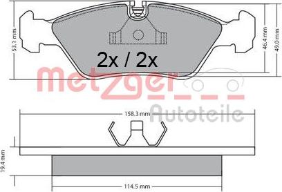 Metzger 1170597 - Bremžu uzliku kompl., Disku bremzes ps1.lv