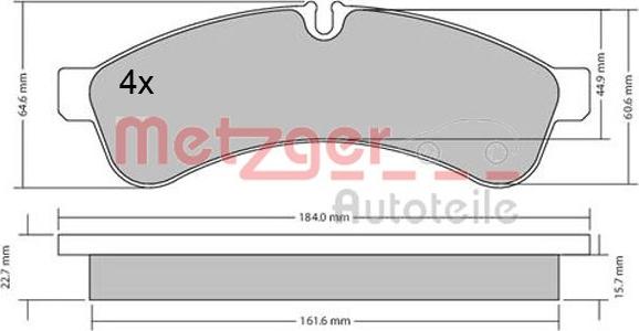 Metzger 1170544 - Bremžu uzliku kompl., Disku bremzes ps1.lv