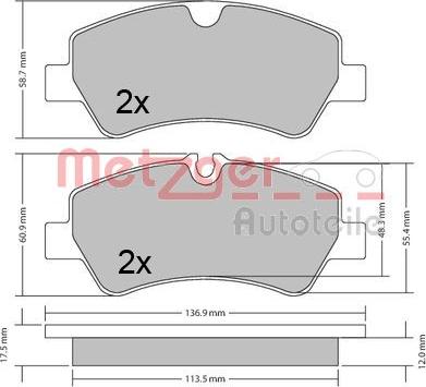 Metzger 1170545 - Bremžu uzliku kompl., Disku bremzes ps1.lv