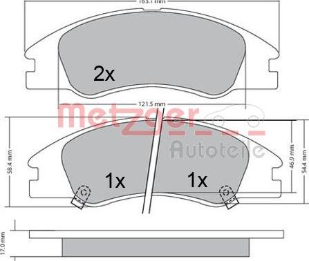 Metzger 1170540 - Bremžu uzliku kompl., Disku bremzes ps1.lv