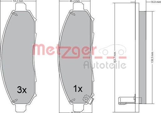 Metzger 1170541 - Bremžu uzliku kompl., Disku bremzes ps1.lv