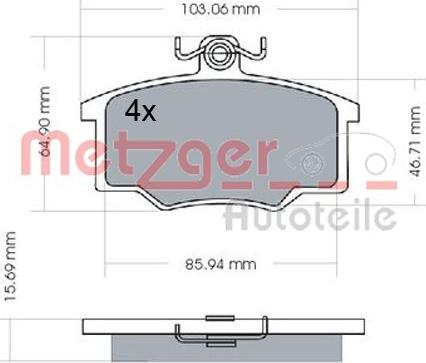 Metzger 1170566 - Bremžu uzliku kompl., Disku bremzes ps1.lv