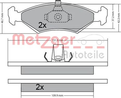 Metzger 1170568 - Bremžu uzliku kompl., Disku bremzes ps1.lv