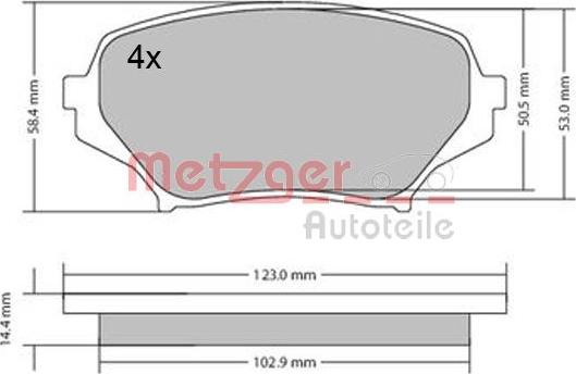 Metzger 1170589 - Bremžu uzliku kompl., Disku bremzes ps1.lv