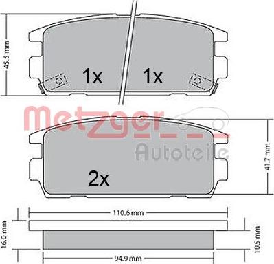 Metzger 1170585 - Bremžu uzliku kompl., Disku bremzes ps1.lv