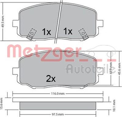 Metzger 1170588 - Bremžu uzliku kompl., Disku bremzes ps1.lv