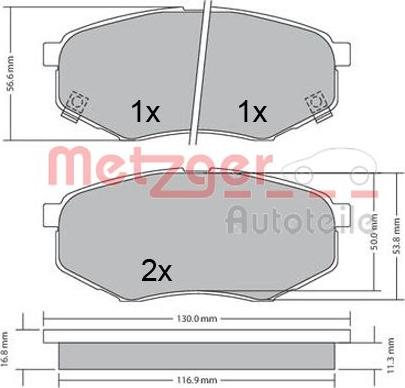 Metzger 1170524 - Bremžu uzliku kompl., Disku bremzes ps1.lv