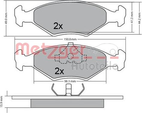 Metzger 1170645 - Bremžu uzliku kompl., Disku bremzes ps1.lv