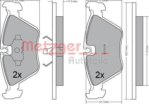 Metzger 1170643 - Bremžu uzliku kompl., Disku bremzes ps1.lv