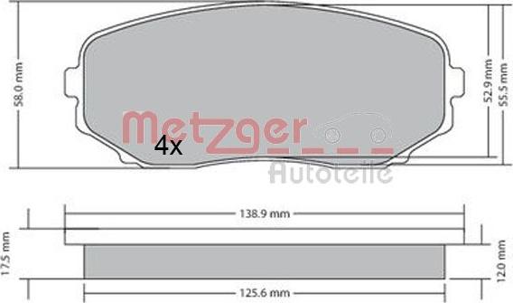 Metzger 1170654 - Bremžu uzliku kompl., Disku bremzes ps1.lv