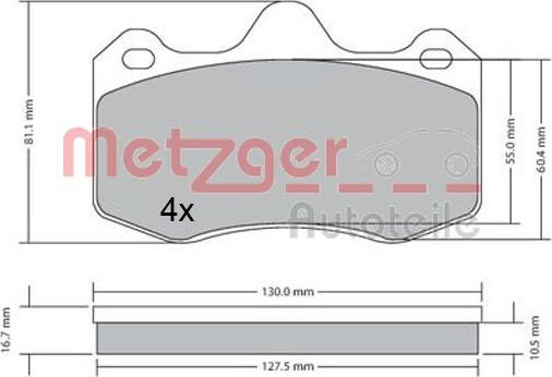 Metzger 1170656 - Bremžu uzliku kompl., Disku bremzes ps1.lv