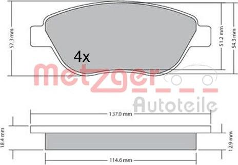 Metzger 1170651 - Bremžu uzliku kompl., Disku bremzes ps1.lv