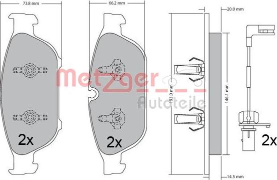 Metzger 1170657 - Bremžu uzliku kompl., Disku bremzes ps1.lv