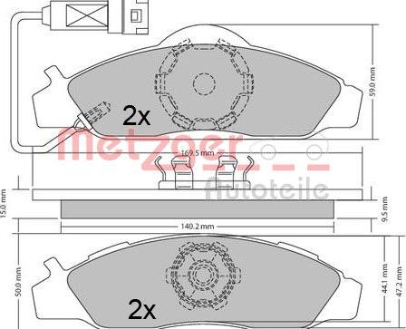 Metzger 1170667 - Bremžu uzliku kompl., Disku bremzes ps1.lv