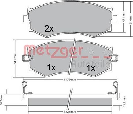 Metzger 1170603 - Bremžu uzliku kompl., Disku bremzes ps1.lv