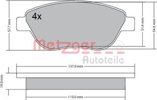 Metzger 1170614 - Bremžu uzliku kompl., Disku bremzes ps1.lv