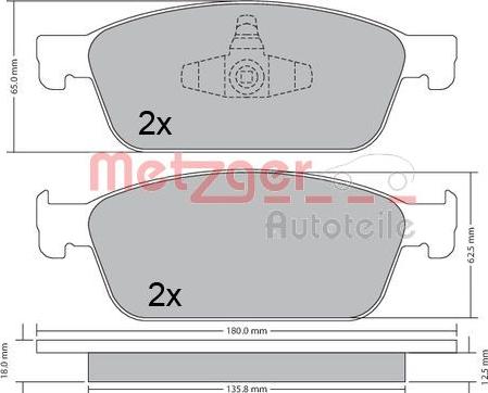 Metzger 1170689 - Bremžu uzliku kompl., Disku bremzes ps1.lv