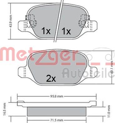 Metzger 1170680 - Bremžu uzliku kompl., Disku bremzes ps1.lv