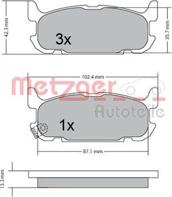 Metzger 1170681 - Bremžu uzliku kompl., Disku bremzes ps1.lv