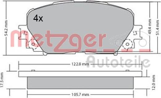 Metzger 1170639 - Bremžu uzliku kompl., Disku bremzes ps1.lv