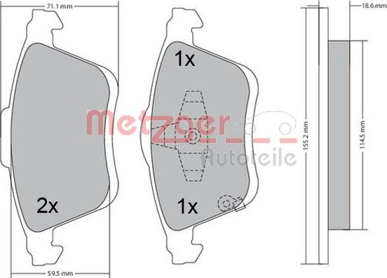 Metzger 1170635 - Bremžu uzliku kompl., Disku bremzes ps1.lv