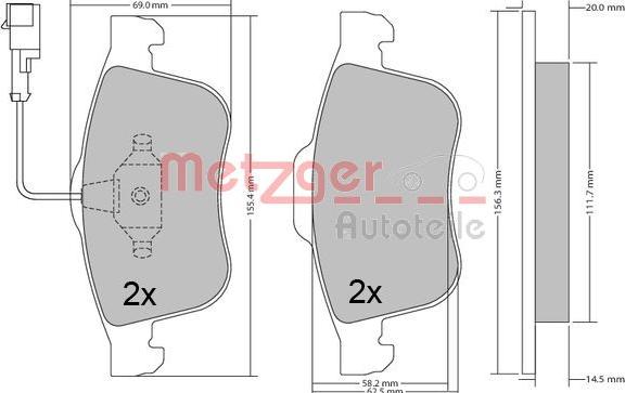 Metzger 1170636 - Bremžu uzliku kompl., Disku bremzes ps1.lv