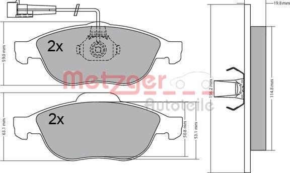 Metzger 1170630 - Bremžu uzliku kompl., Disku bremzes ps1.lv