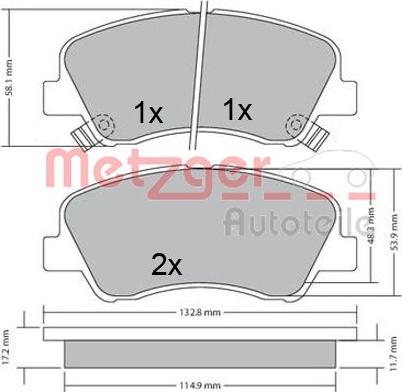 Metzger 1170620 - Bremžu uzliku kompl., Disku bremzes ps1.lv