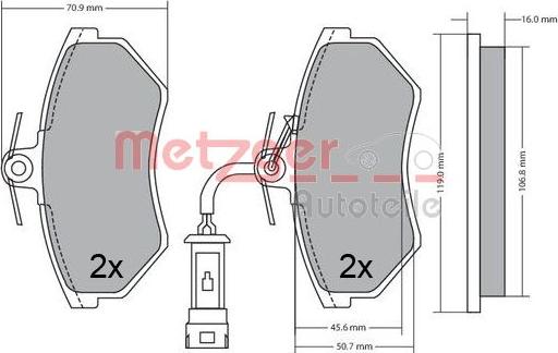 Metzger 1170623 - Bremžu uzliku kompl., Disku bremzes ps1.lv