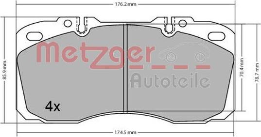 Metzger 1170622 - Bremžu uzliku kompl., Disku bremzes ps1.lv