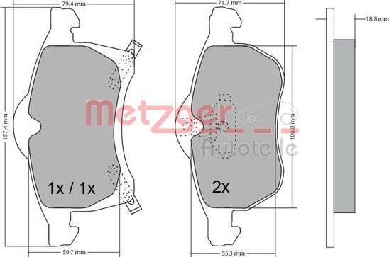 Metzger 1170091 - Bremžu uzliku kompl., Disku bremzes ps1.lv