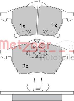 Metzger 1170098 - Bremžu uzliku kompl., Disku bremzes ps1.lv