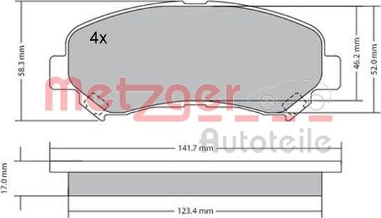 Metzger 1170093 - Bremžu uzliku kompl., Disku bremzes ps1.lv