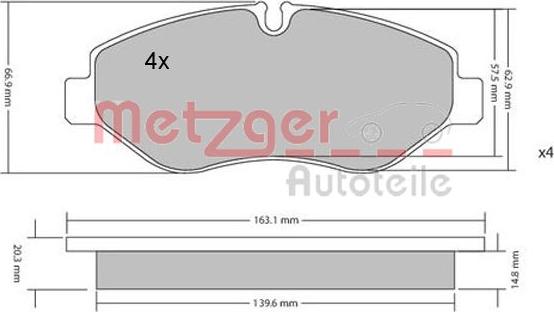 Metzger 1170040 - Bremžu uzliku kompl., Disku bremzes ps1.lv