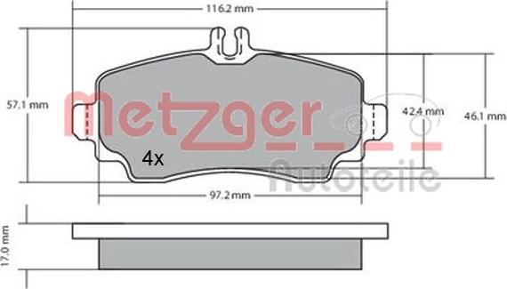 Metzger 1170041 - Bremžu uzliku kompl., Disku bremzes ps1.lv