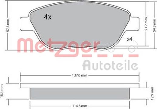 Metzger 1170048 - Bremžu uzliku kompl., Disku bremzes ps1.lv