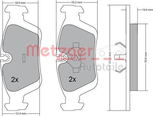 Metzger 1170043 - Bremžu uzliku kompl., Disku bremzes ps1.lv