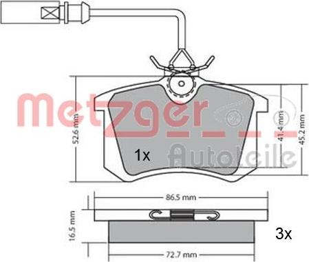 Metzger 1170054 - Bremžu uzliku kompl., Disku bremzes ps1.lv