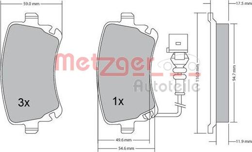 Metzger 1170051 - Bremžu uzliku kompl., Disku bremzes ps1.lv