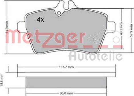 Metzger 1170053 - Bremžu uzliku kompl., Disku bremzes ps1.lv