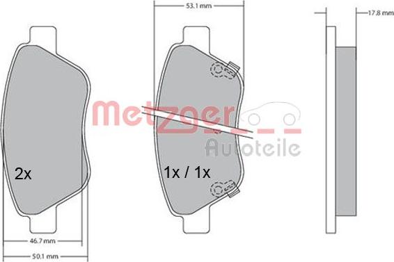 Metzger 1170057 - Bremžu uzliku kompl., Disku bremzes ps1.lv