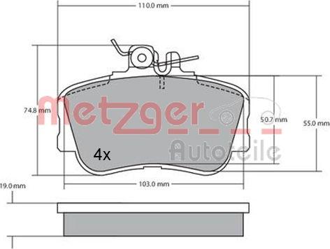 Metzger 1170069 - Bremžu uzliku kompl., Disku bremzes ps1.lv