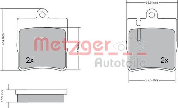 Metzger 1170064 - Bremžu uzliku kompl., Disku bremzes ps1.lv