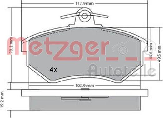 Metzger 1170066 - Bremžu uzliku kompl., Disku bremzes ps1.lv