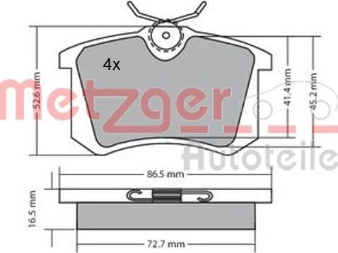 Metzger 1170060 - Bremžu uzliku kompl., Disku bremzes ps1.lv