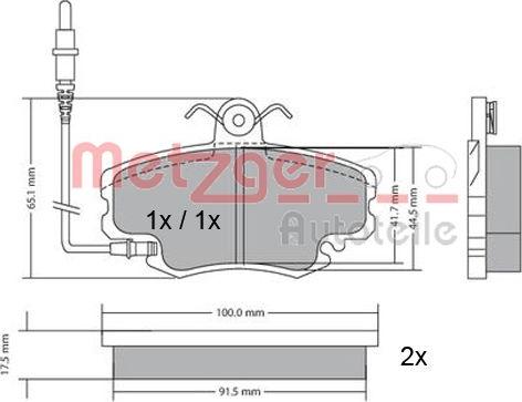 Metzger 1170009 - Bremžu uzliku kompl., Disku bremzes ps1.lv