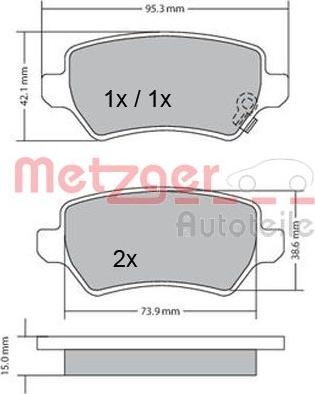 Metzger 1170004 - Bremžu uzliku kompl., Disku bremzes ps1.lv