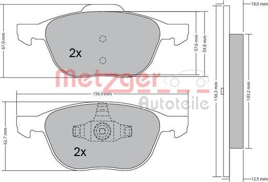 Metzger 1170008 - Bremžu uzliku kompl., Disku bremzes ps1.lv