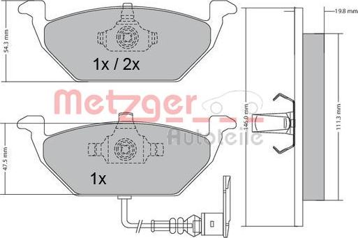 Metzger 1170002 - Bremžu uzliku kompl., Disku bremzes ps1.lv