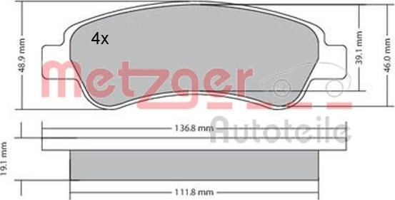 Metzger 1170085 - Bremžu uzliku kompl., Disku bremzes ps1.lv